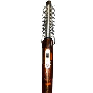 Vintage Electric Hot Brush Hair Styler Amber Transparent Handle Hi Lo Settings